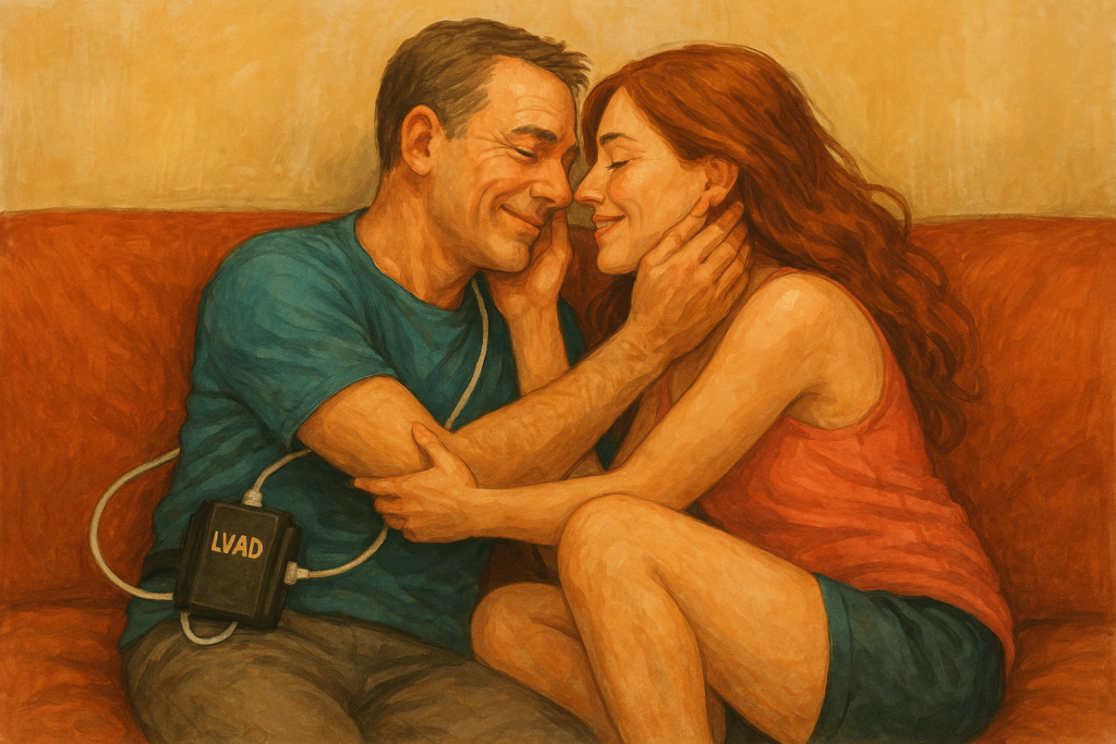 Para pacjentów z mechanicznych wspomaganiem przytulająca się